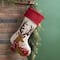 Glitzhome® 21" LED Embroidered Reindeer Linen Christmas Stocking